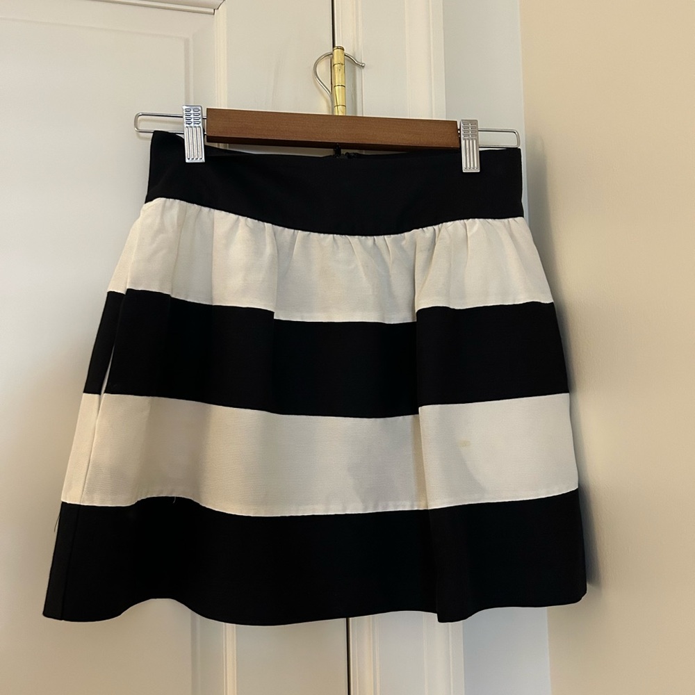 Annie Griffin Black and White Striped Mini Skirt